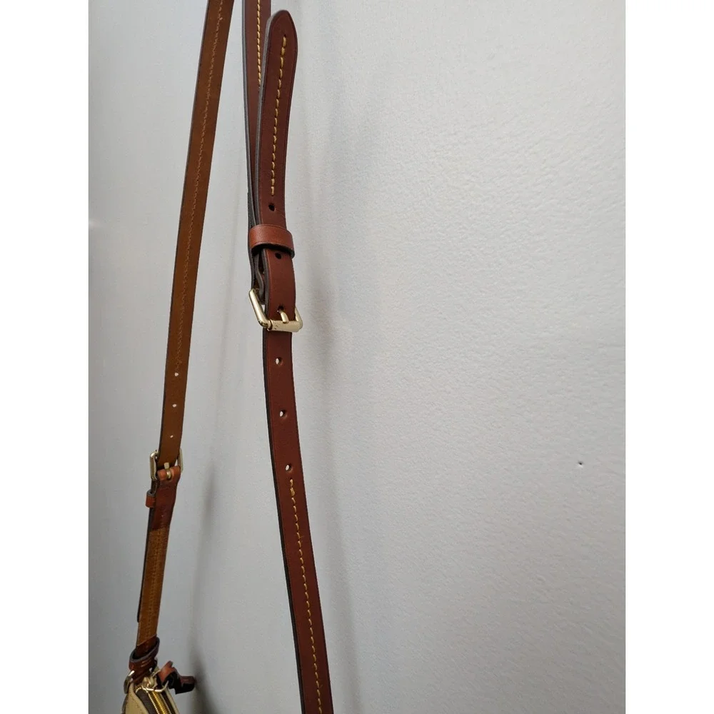 Dooney & Bourke Khaki Nylon Crossbody Bag W/Contrasting Leather Trim